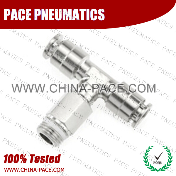 cmpy,Pneumatic Fittings with npt and bspt thread, Air Fittings, one touch tube fittings, Pneumatic Fitting, Nickel Plated Brass Push in Fittings
